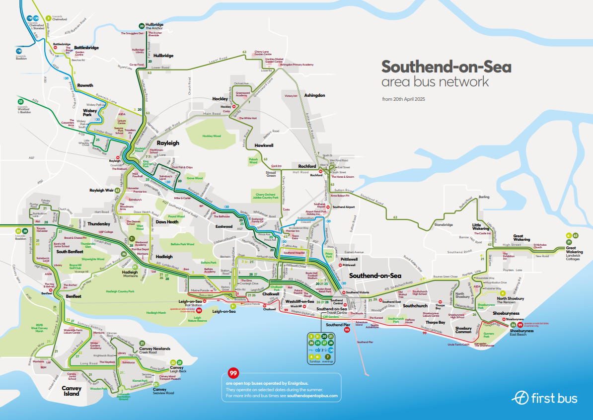 Southend Network Map First Bus southend-network-map-first-bus